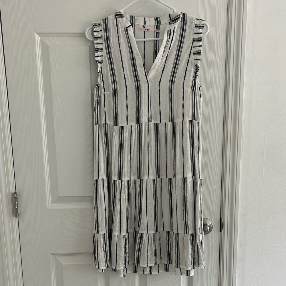 Tribal Striped Sleeveless Dress, XS